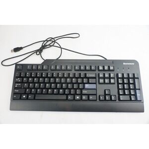 Lenovo Keyboard KB1021 PC Mac OS Black Wired USB 104-Key QWERTY Good